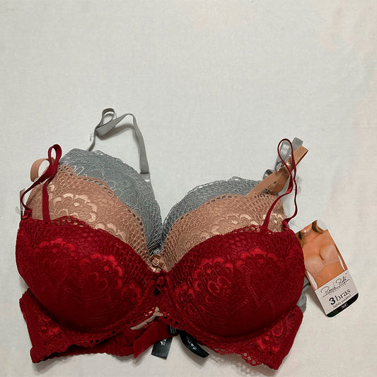 Rene Rofe 3 Pack Floral Underwire Value Pack Bras Multicolor 36C