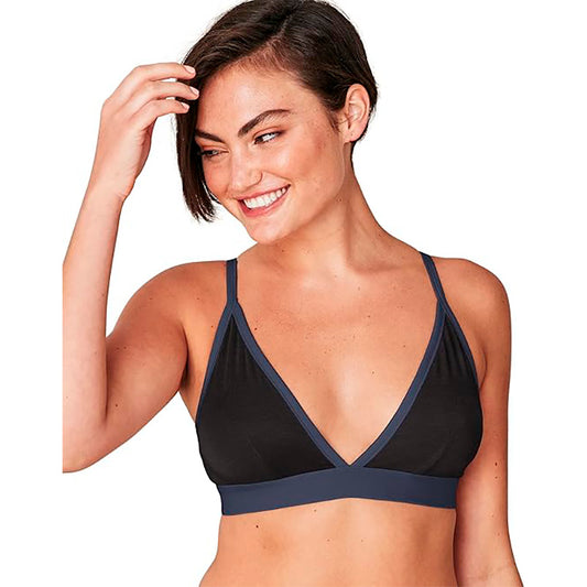 Maidenform  Naturally Soft Triangle Bralette Blk/ Classic Style Blu  M