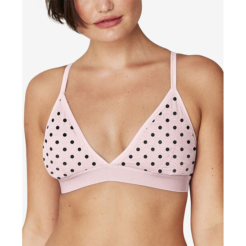 Maidenform All Over Lace Triangle Bralette Modern Dot Sandshell XL