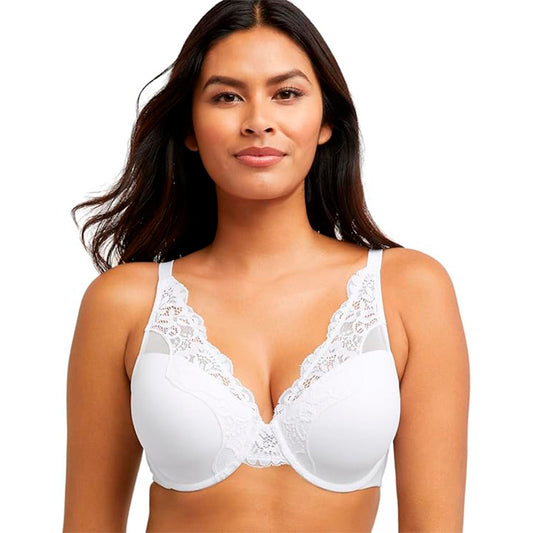 Bali One Smooth U Lace Underwire Comfort Stretch Full-Coverage White 36C