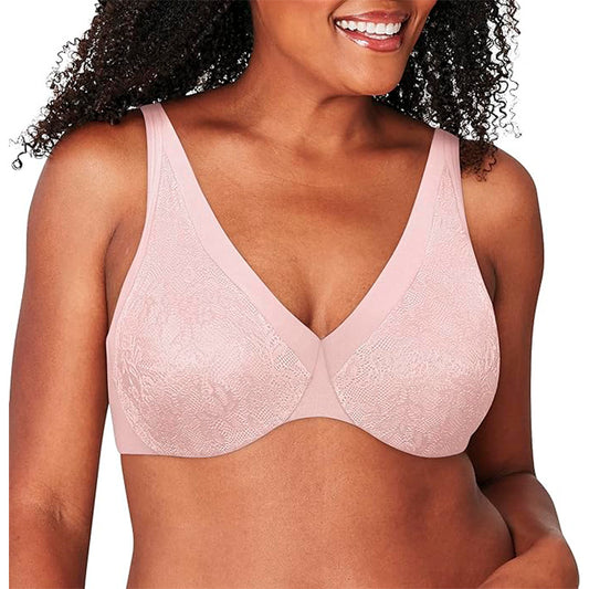 Playtex Dreamwire Ultra-Soft No-Poke Smooth Lace 4-Way Support Bra  Sandshell 40C