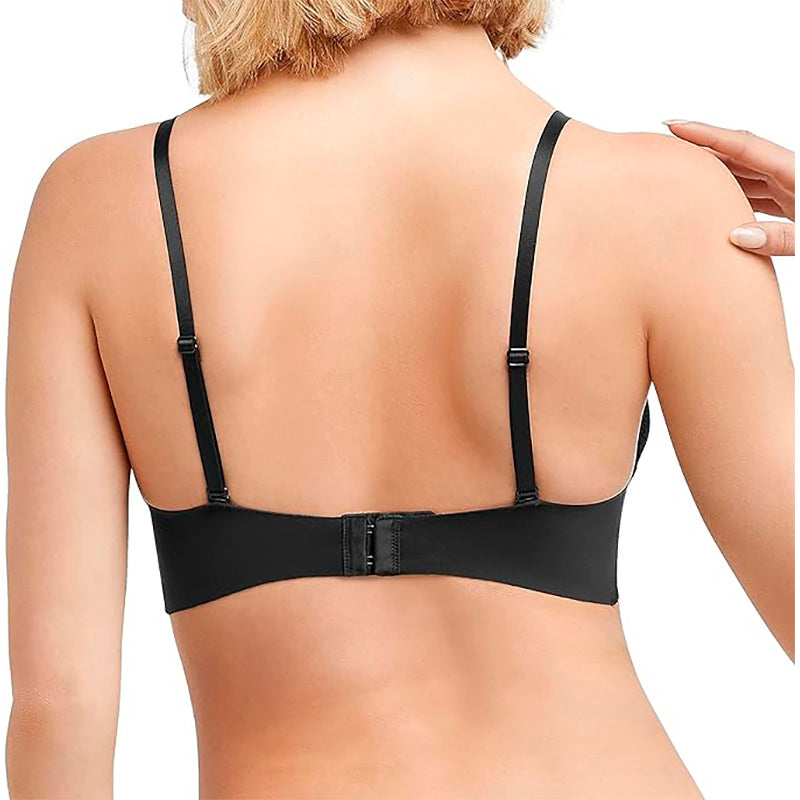 Maidenform  Lacy Triangle Lace Bra with Convertible Straps Wireless Bralette Black L