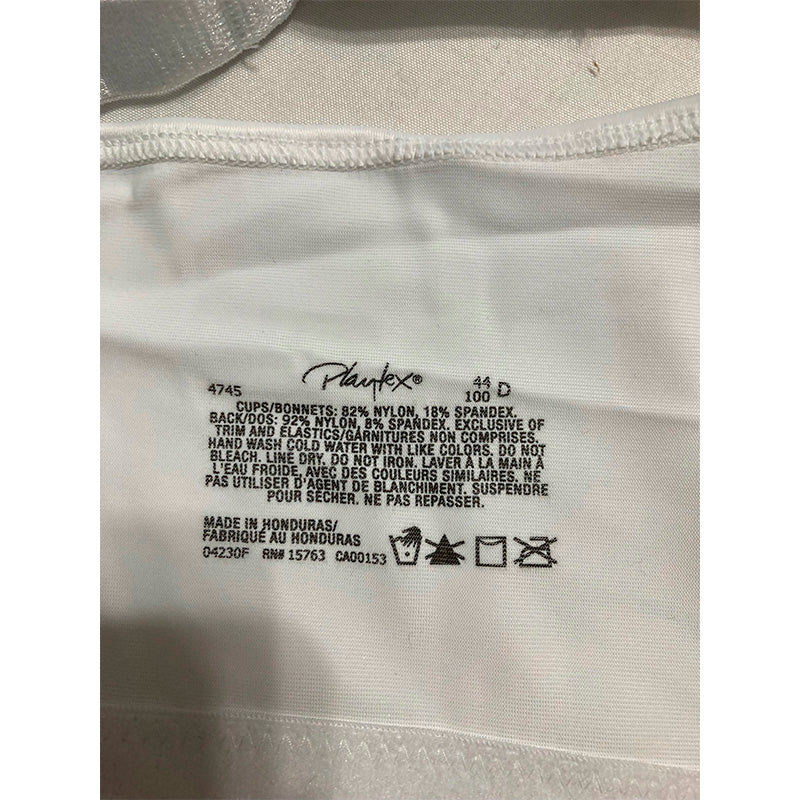 Playtex Lift Wireless Full-Coverage Bra Single White Animal 44D