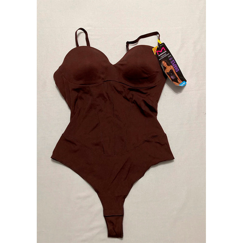 Maidenform Tummy Shaping Thong Bodysuit Multiway Thong Shaper Brown M