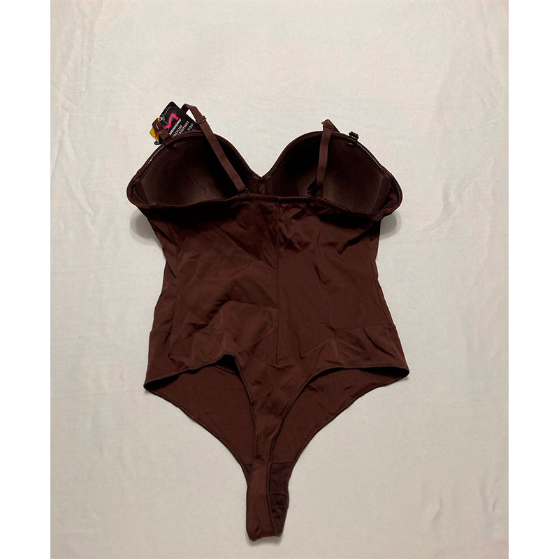 Maidenform Tummy Shaping Thong Bodysuit Multiway Thong Shaper Brown XL