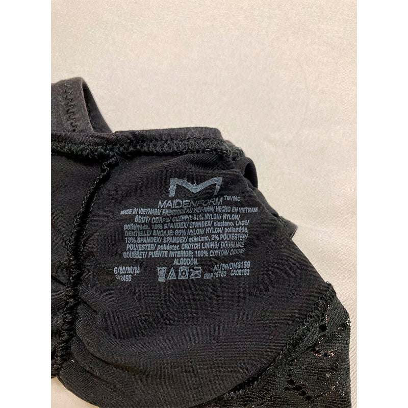 Maidenform Lace Back Tanga Underwear Black M