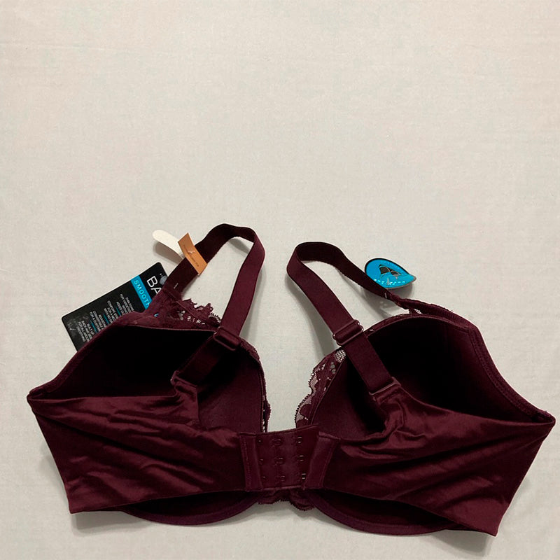 Bali Women's One Smooth U Lace Underwire Burgundy 36DD