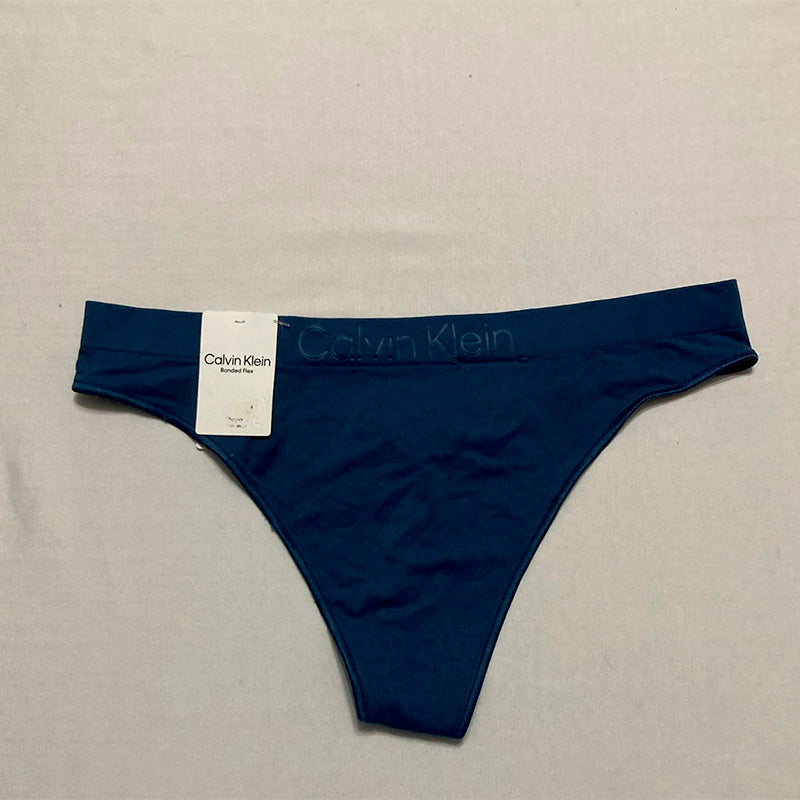 Calvin Klein Bonded Flex Mid-Rise Thong Underwear Navy S