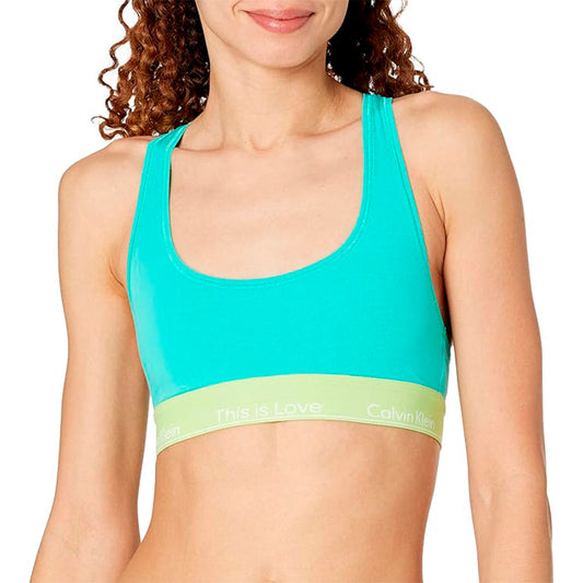 Calvin Klein Women's This is Love Modern Cotton Bralette aqua Green XS
