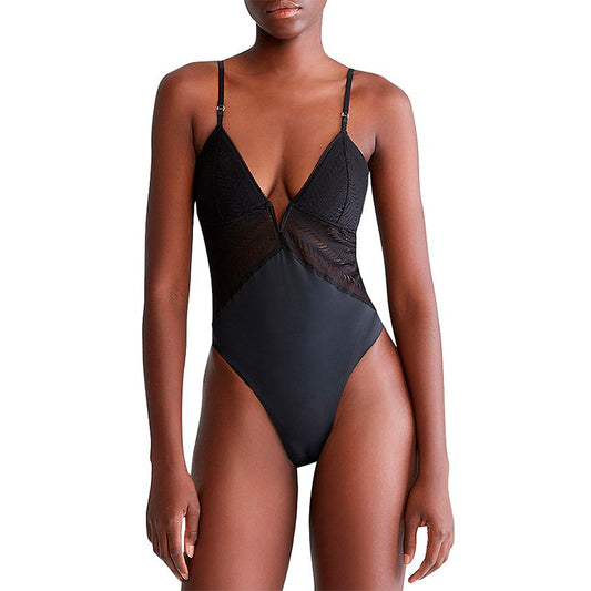 Calvin Klein Minimalist Micro Lace Bodysuit Black S