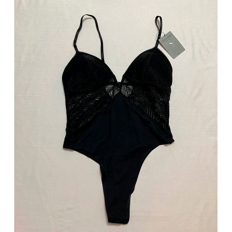 Calvin Klein Minimalist Micro Lace Bodysuit Black S