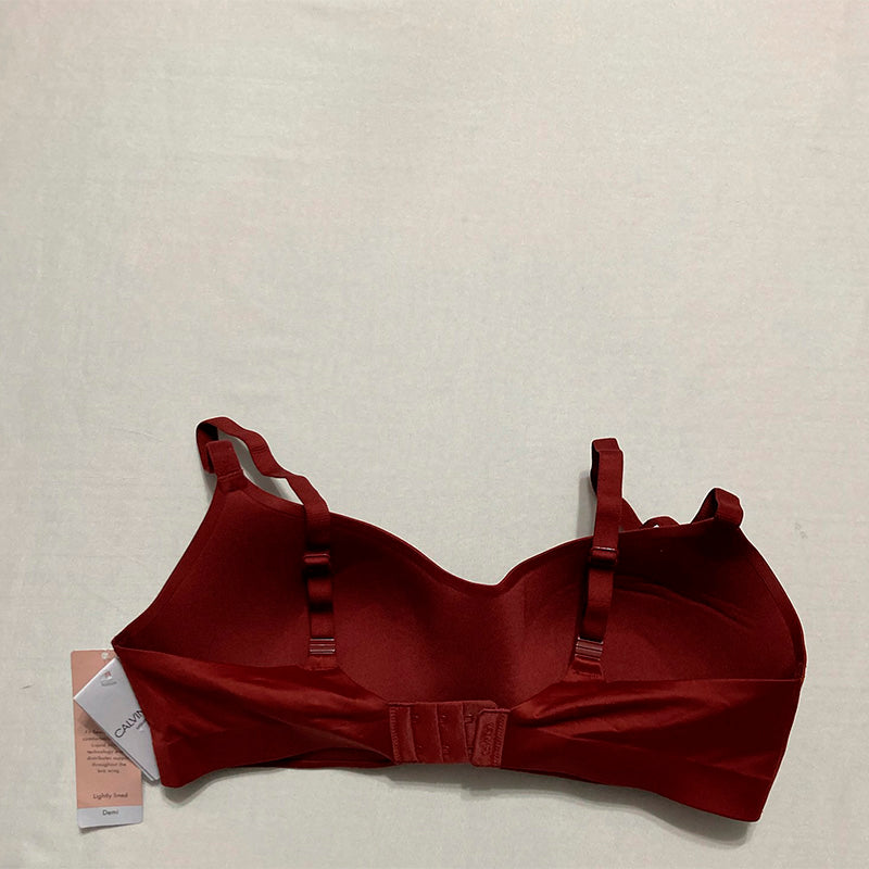 Calvin Klein Liquid Touch Lightly Lined Scoop Ne Bra Red 36C