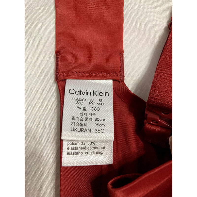 Calvin Klein Liquid Touch Lightly Lined Scoop Ne Bra Red 36C