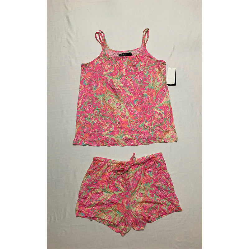 Ralph Lauren Pajama Set 2pc Pink Pais XS