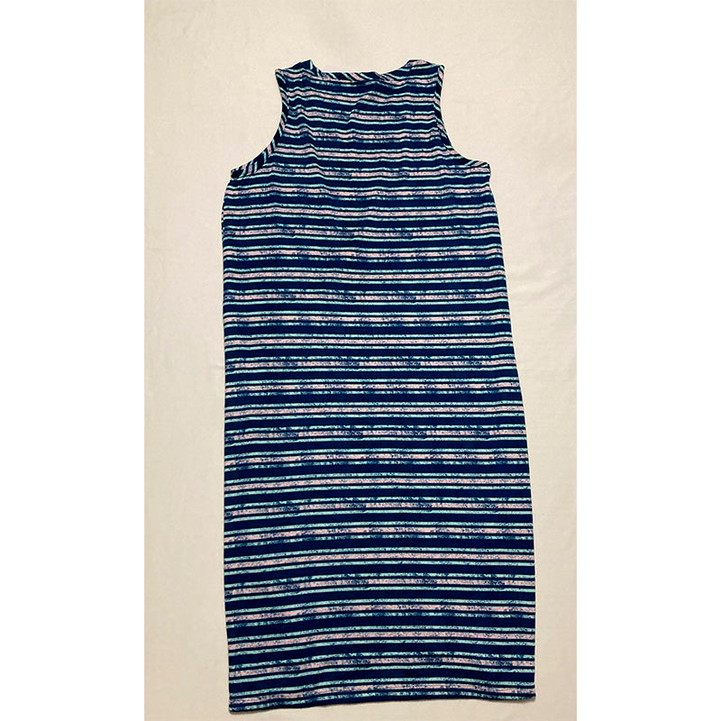 Roudelain Printed Sleeveless Knit Nightgown Quartz Stripe Blue L