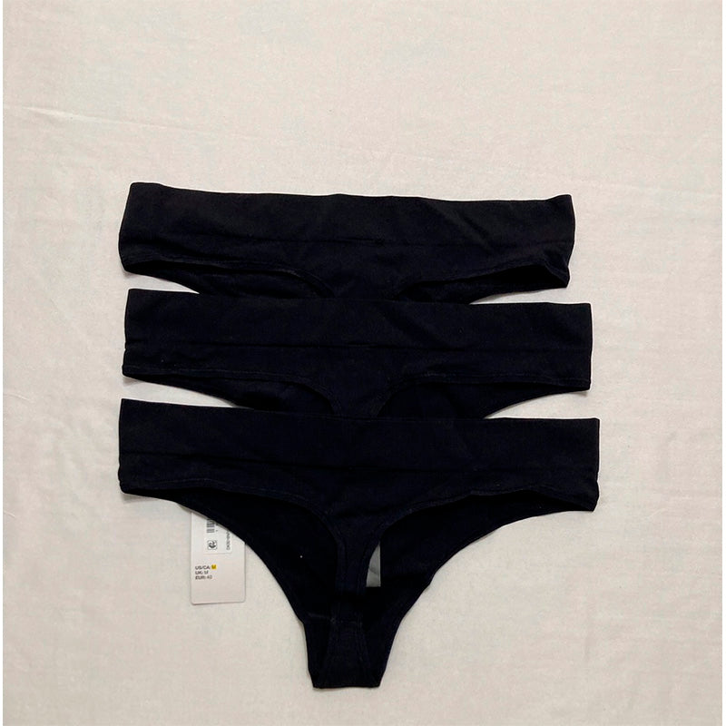DKNY Seamless Litewear Thong 3Pack Black M