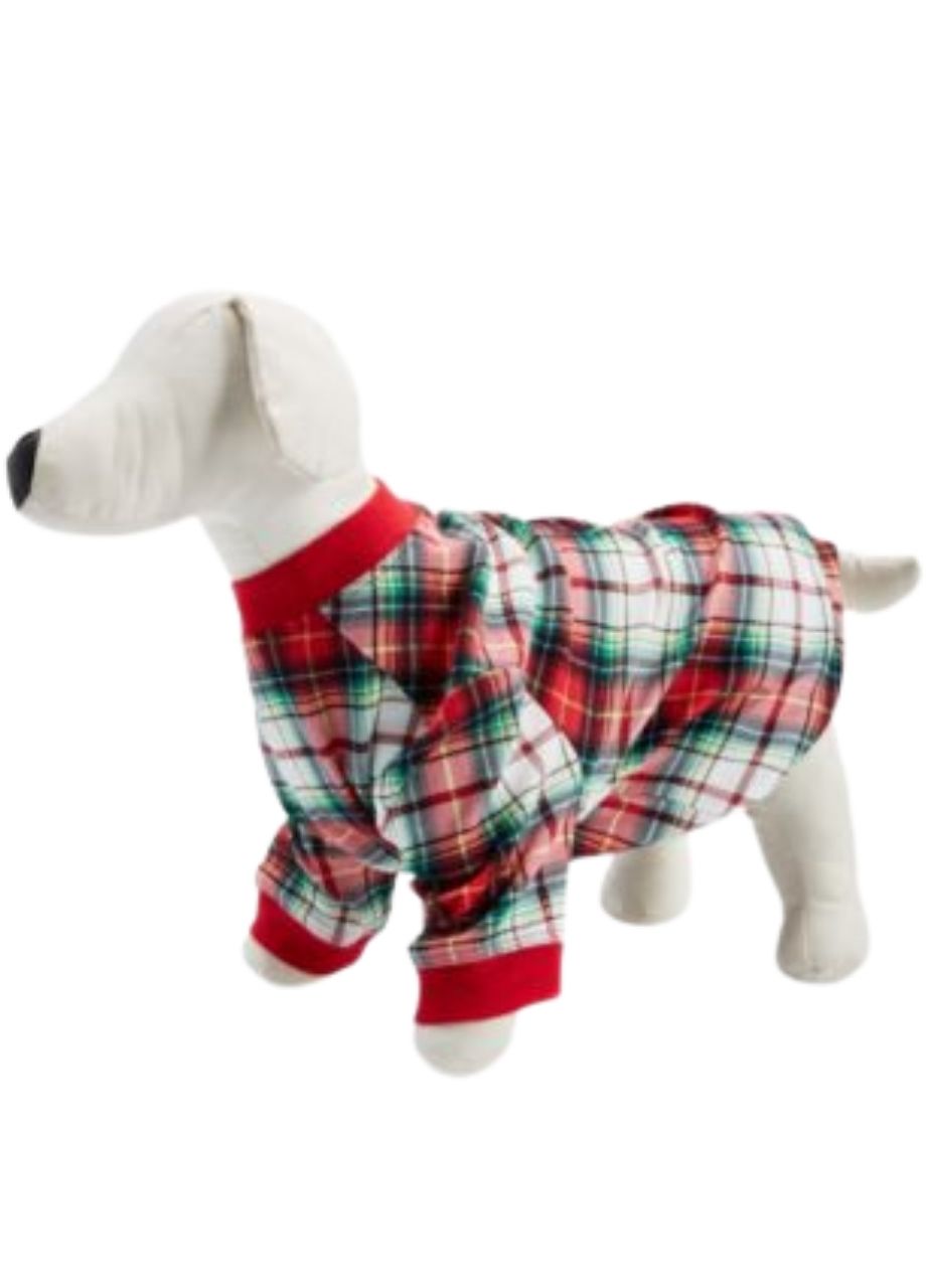 HOLIDAY LANE Winterton Plaid Cotton Matching Family Pet Pajamas RED M