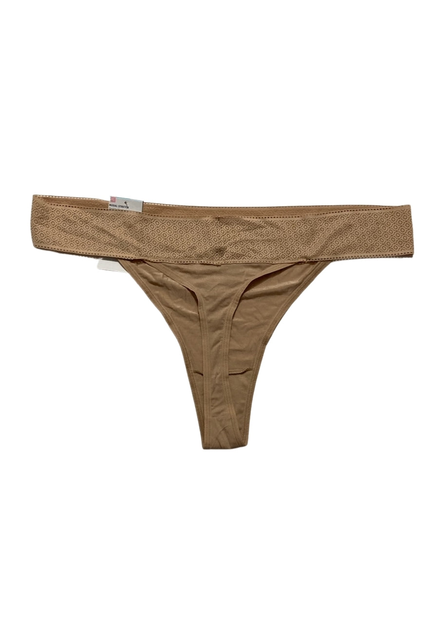 JOCKEY Underwear Soft Touch Lace Modal Thong NUDE 3XL