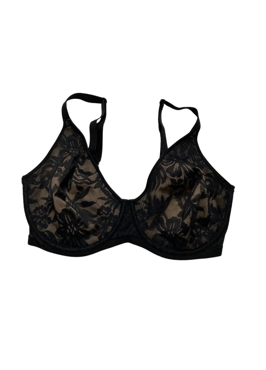 BALI Lace Underwire Bra, Breathe Cotton Modal Lace BLACK 38DD