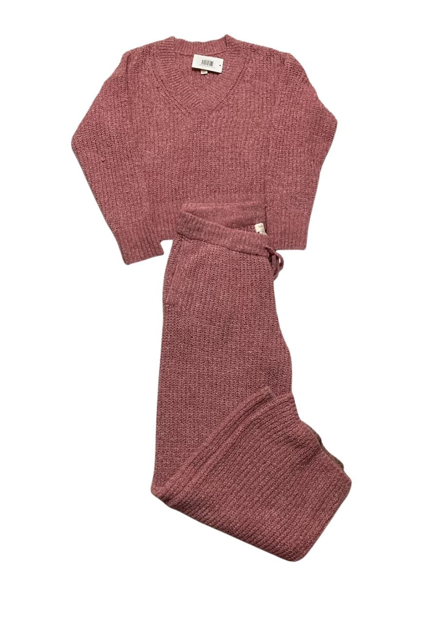 STATE OF DAY Soft Rib-Knit Pajama Set PINK M