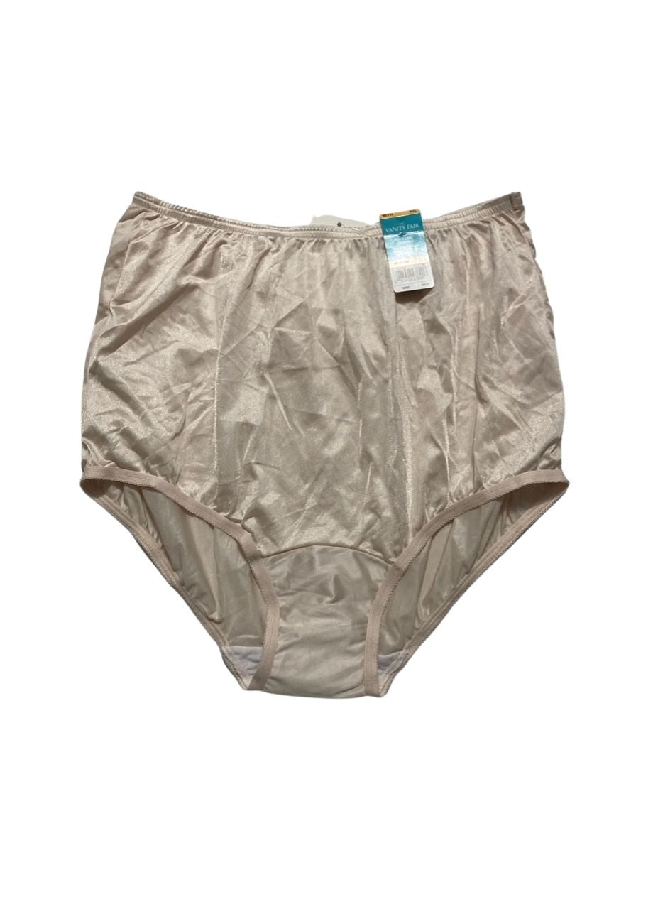 VANITY FAIR Perfectly Yours Traditional Nylon Brief Panties BEIGE L