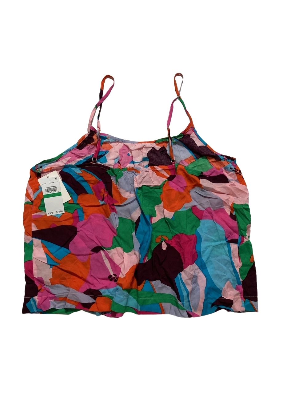SANCTUARY Spaghetti Strap Crop Cami Top MULTIFLOR L
