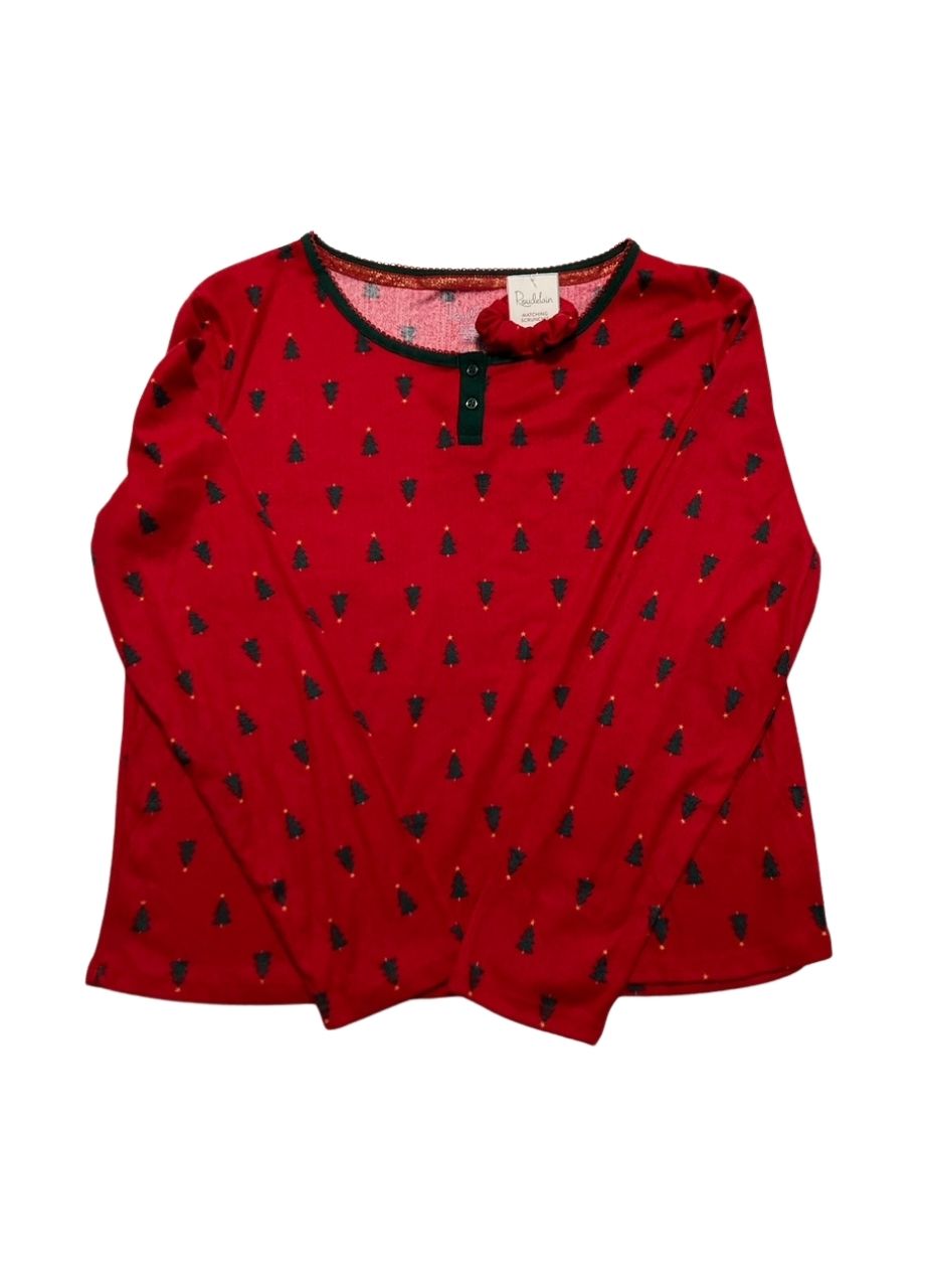 ROUDELAIN Christmas Pajama Top RED L