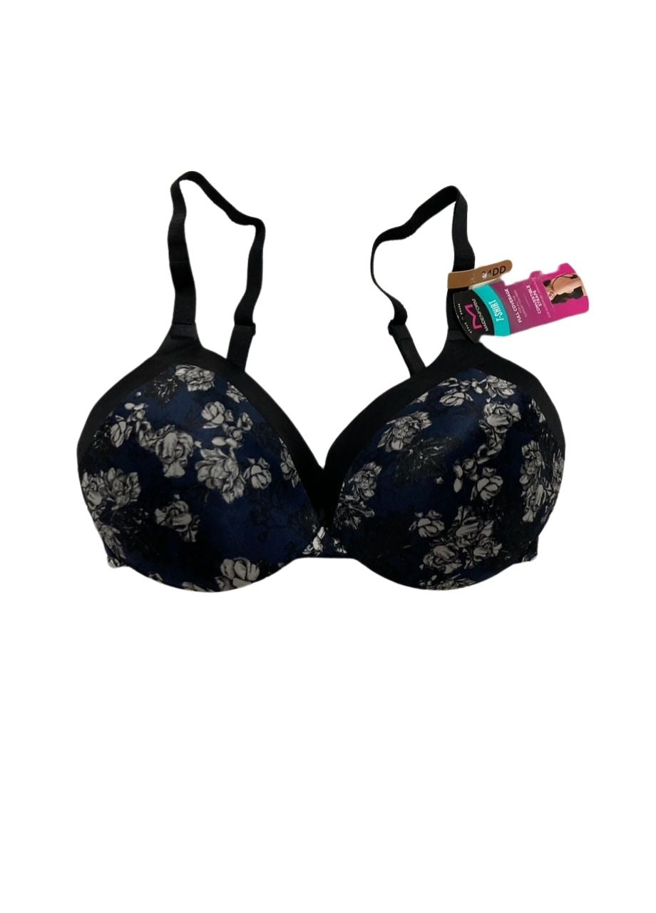 MAIDENFORM Comfort Devotion Underwire Convertible T-shirt BLACK AND NAVY 34DD