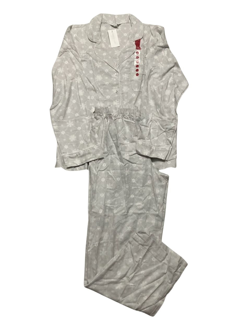 CHARTER CLUB Notch Collar Pajama Set GRAY L