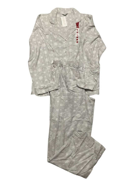 CHARTER CLUB Notch Collar Pajama Set GRAY L