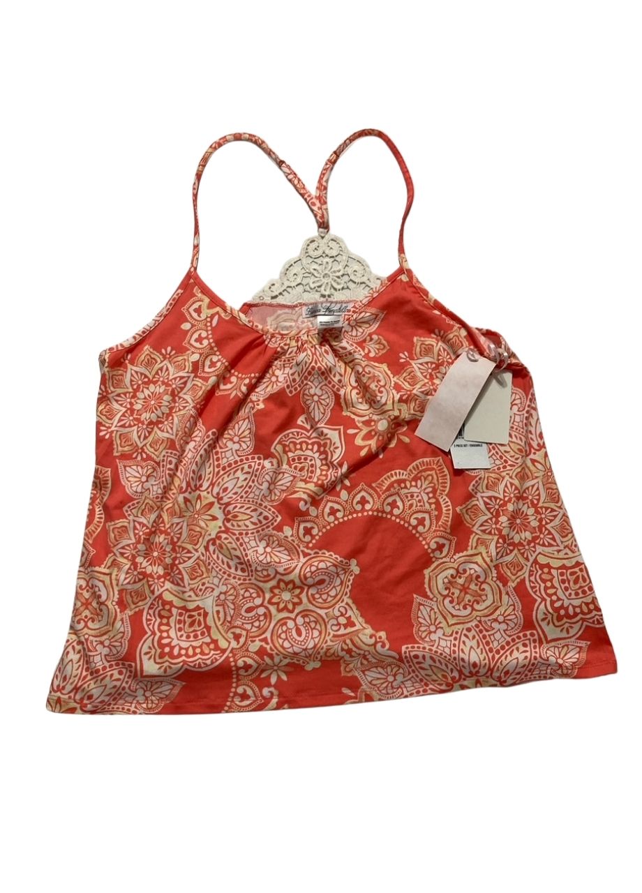 LINEA DONATELLA Printed Sleeveless Cami Top Only CORAL M