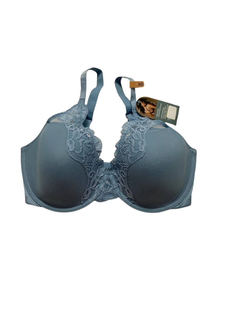 BALI Underwire Bra One Smooth U Comfort Stretch Lace BLUE 36DD