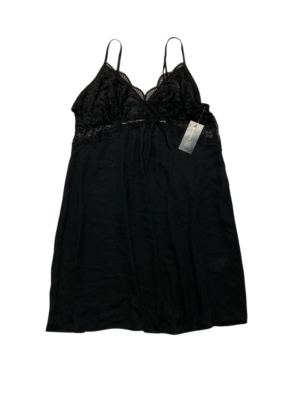 I.N.C Lace & Chiffon Nightgown Lingerie BLACK L