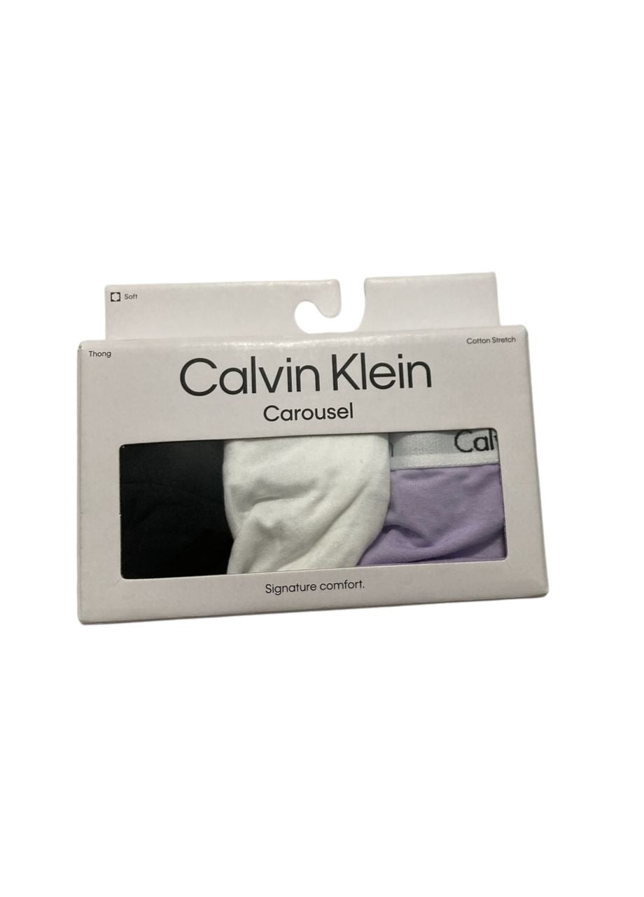 CALVIN KLEIN 3 Pack Carousel Thong Panty ASSORTED XL