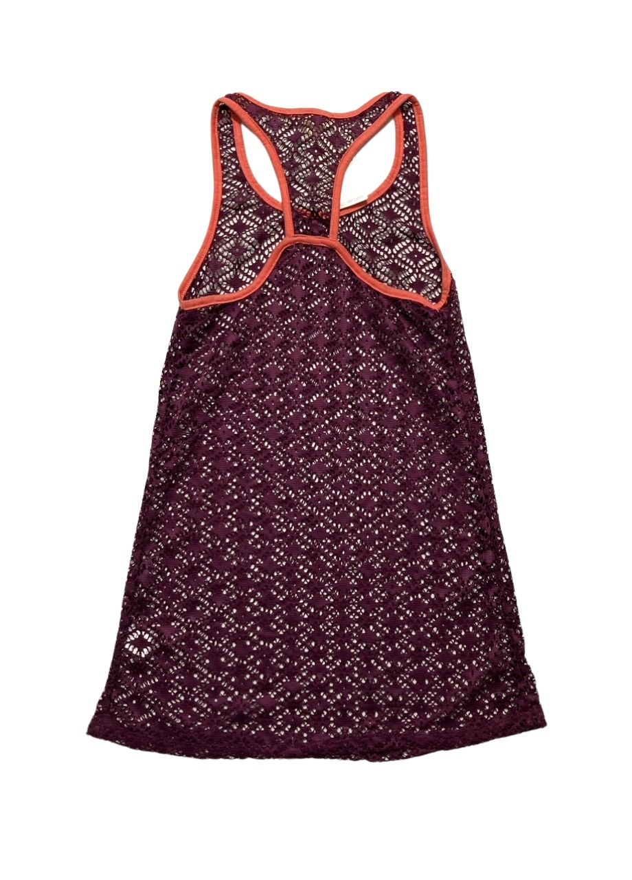 MIKEN Crochet Racerback Dress Swim Cover-Up Soft CORAL XS