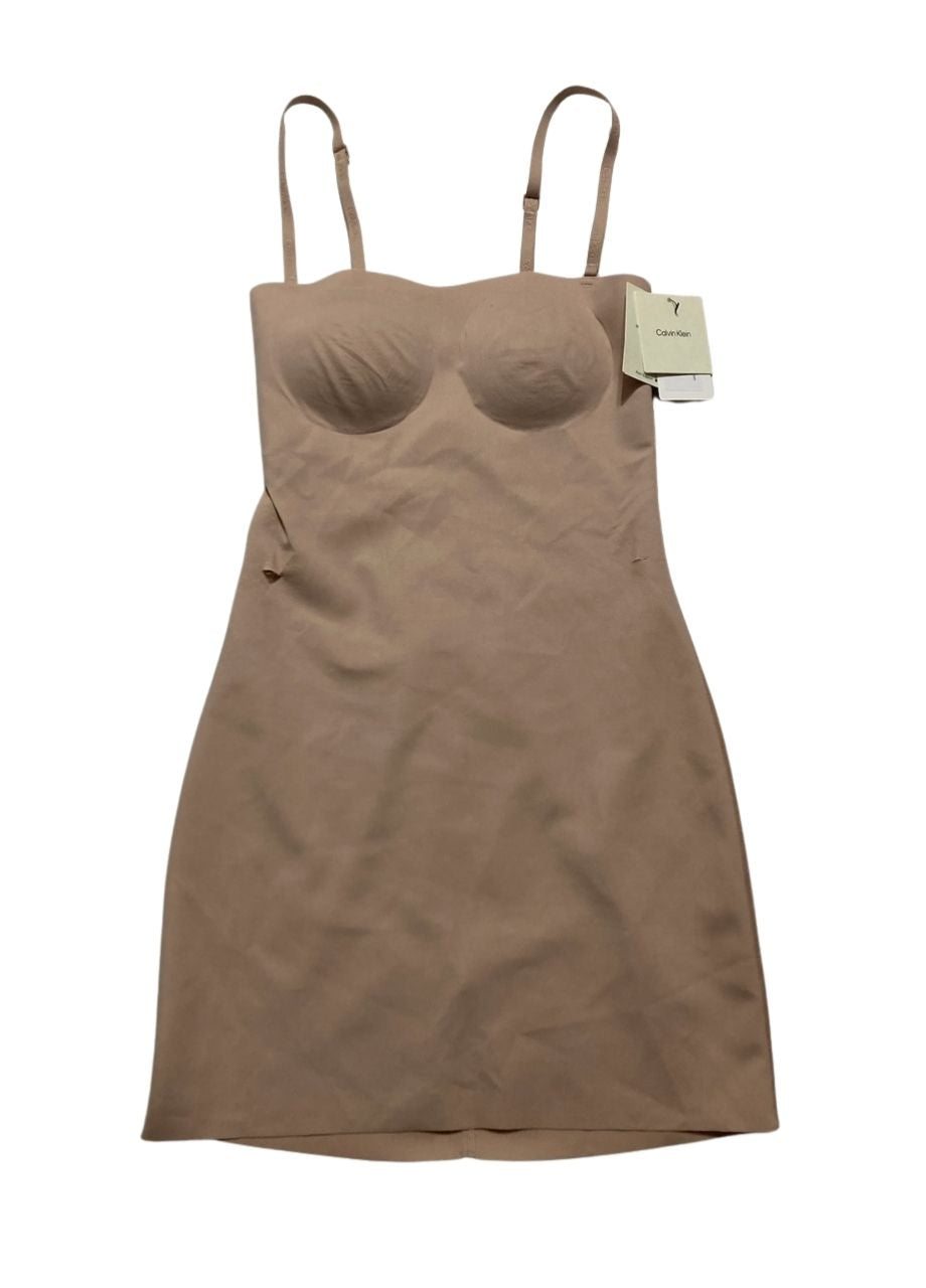 NWD CALVIN KLEIN Shapewear Stay-Put Compression Sculpting Stretch Slip CEDAR S