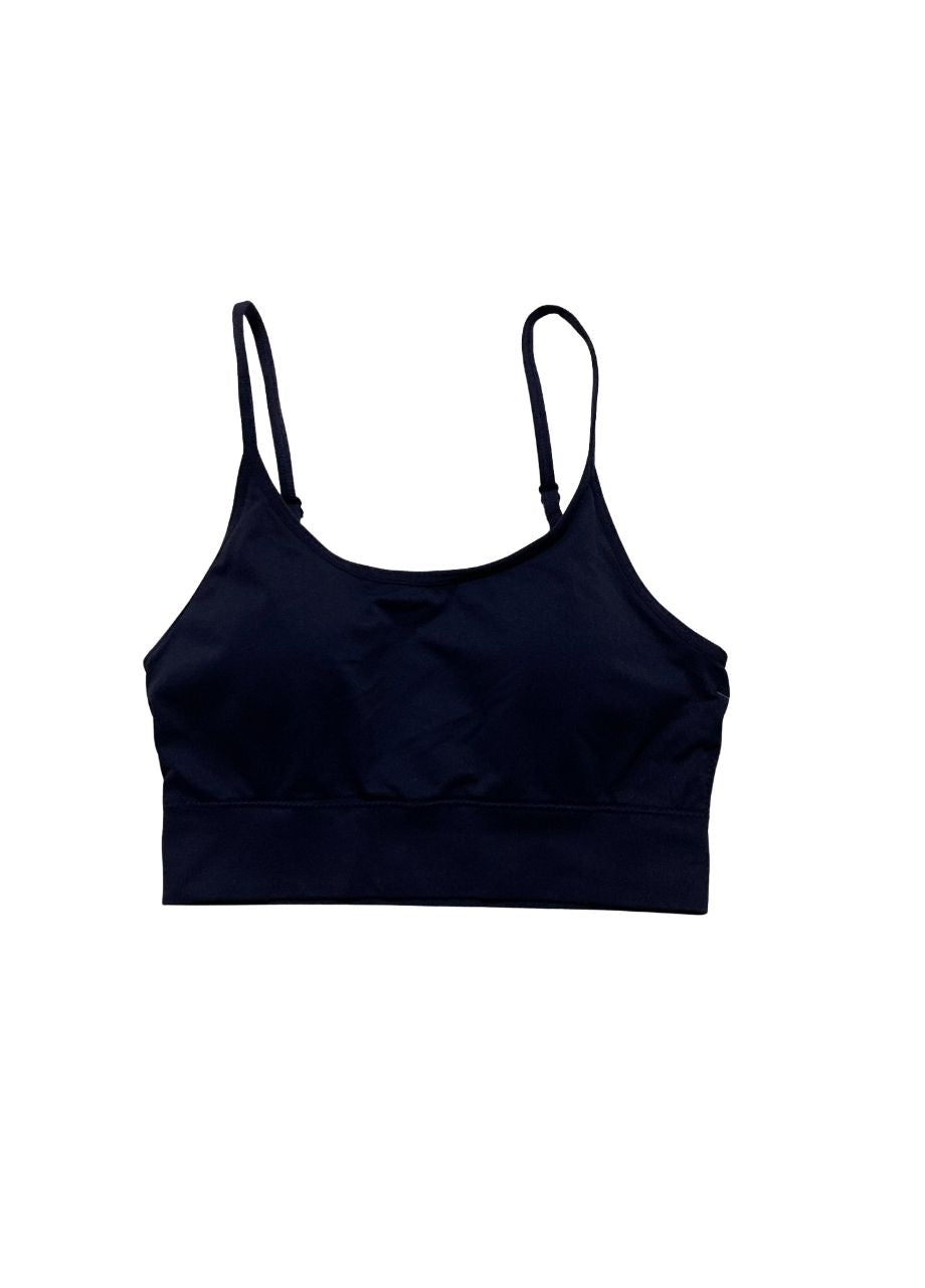 STATE OF DAY Seamless Cable-Knit Bralette NAVY BLUE S