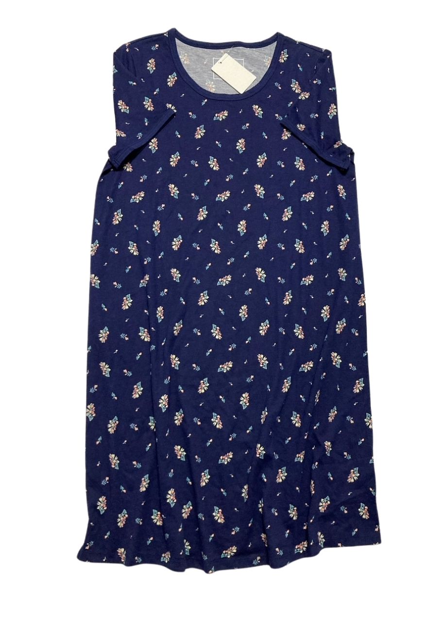 CHARTER CLUB Printed Cotton Sleepshirt Nightgown NAVY BLUE S