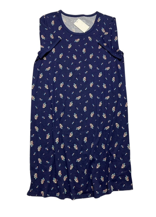 CHARTER CLUB Printed Cotton Sleepshirt Nightgown NAVY BLUE S
