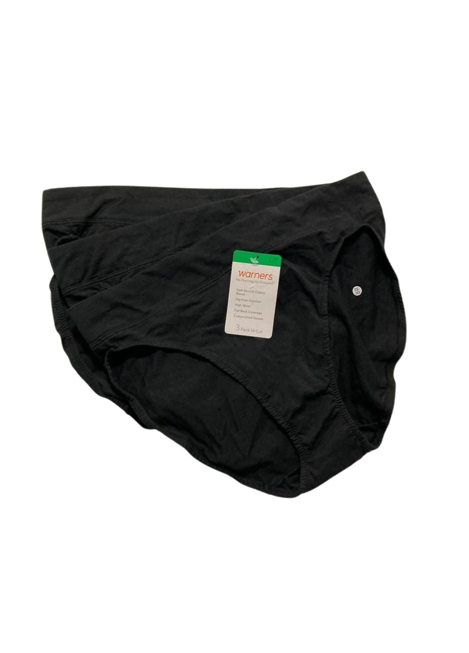 WARNER'S No Pinching No Problems Dig-free Mid-waist 3-pack BLACK L