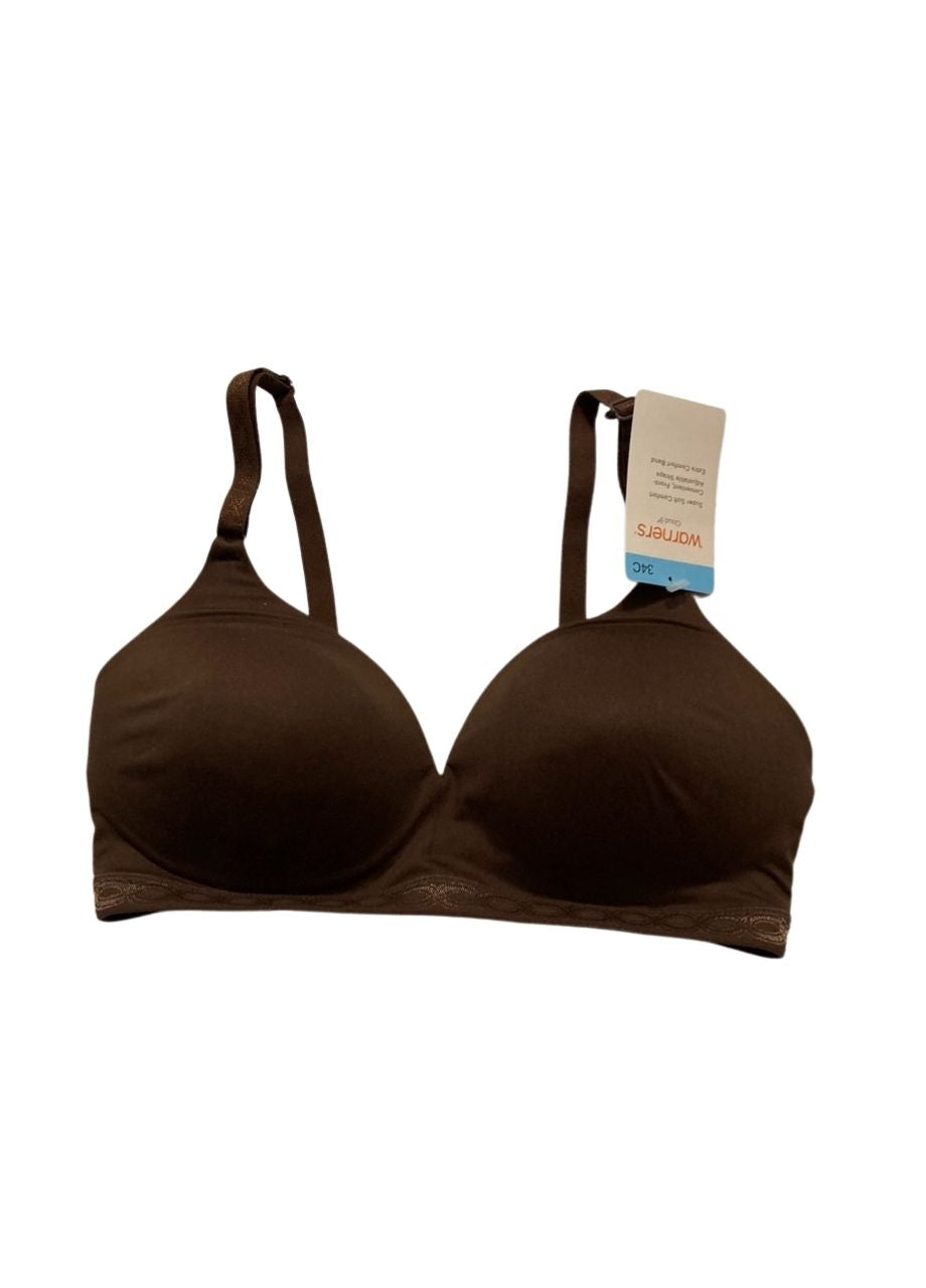 WARNER'S Super Soft Wireless Lightly Lined Comfort Bra MAHOGANY 34C