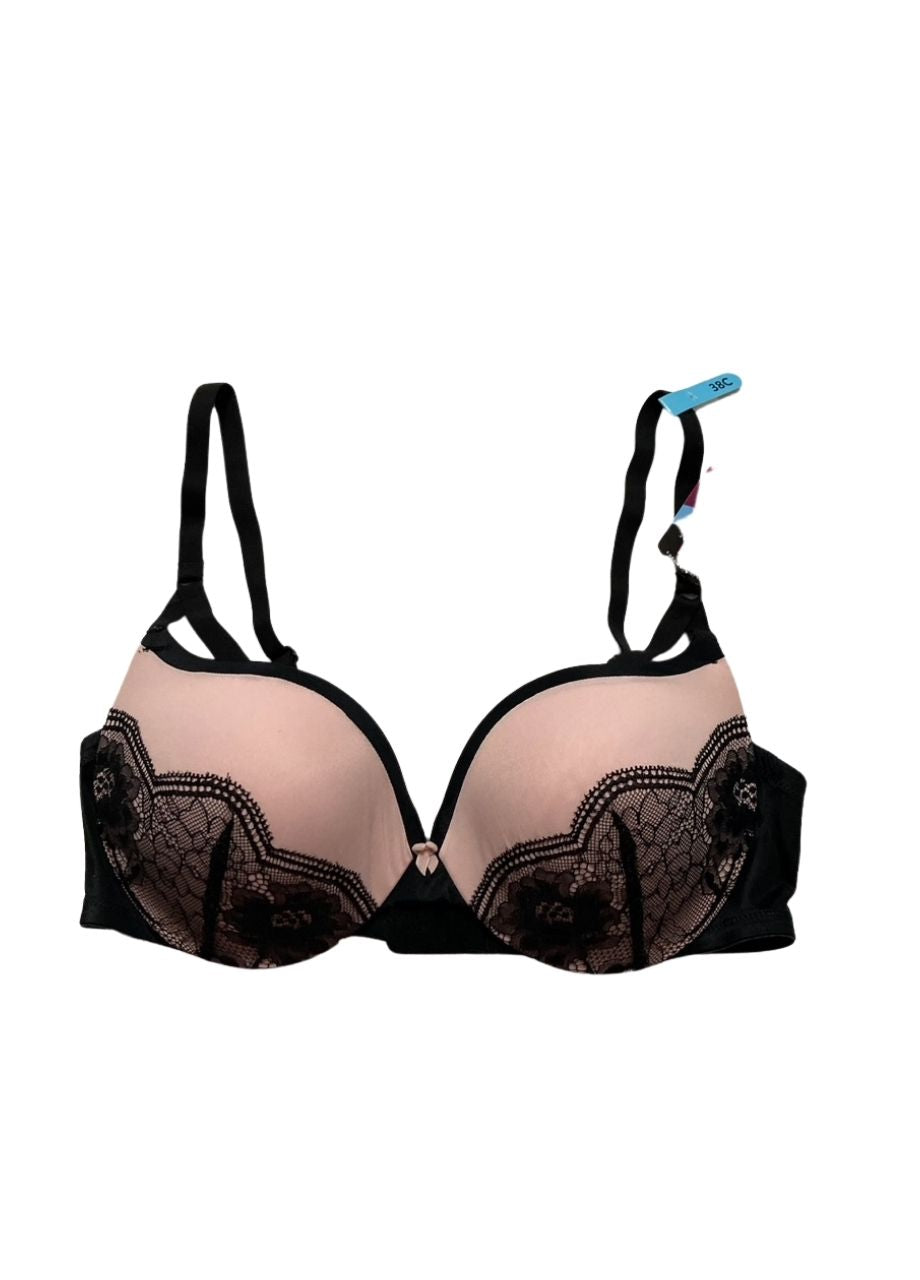 MAIDENFORM Love The Lift Lace Demi Push-Up BLACK PEACH 38C