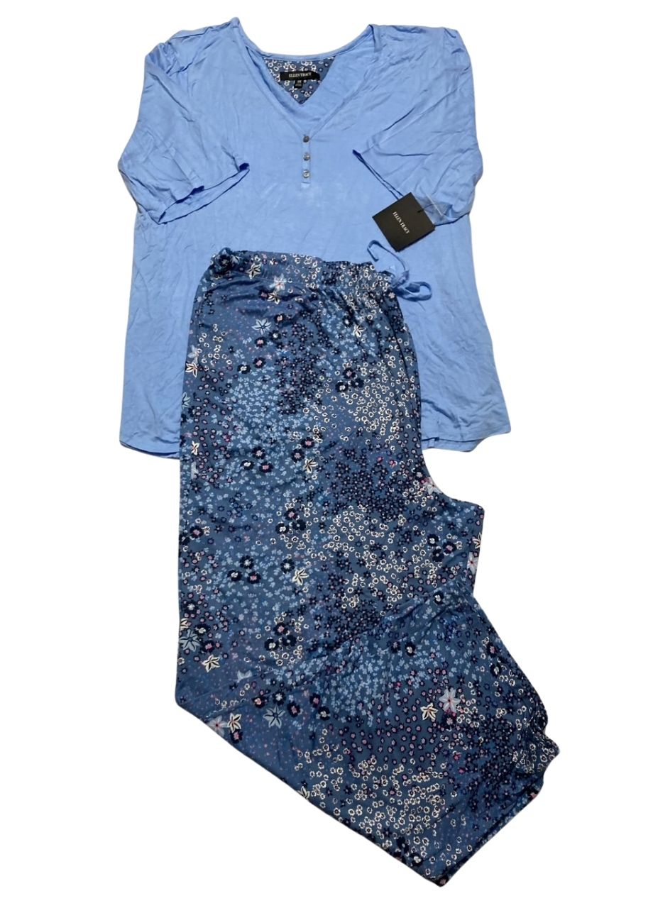 ELLEN TRACY Sleeve Pajama Set BLUE 3X