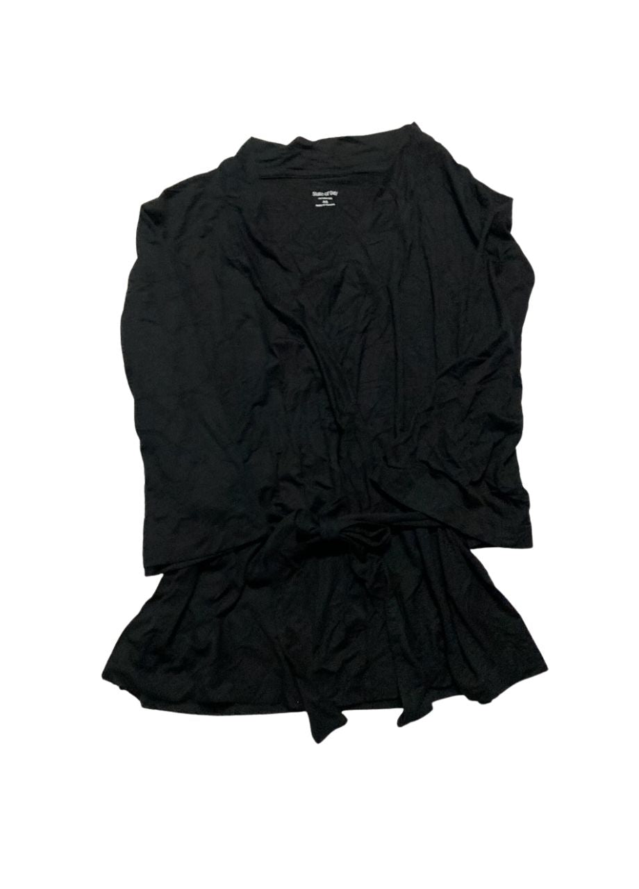 STATE OF DAY 3-Piece. Fluid-Knit Pajama Set BLACK XS