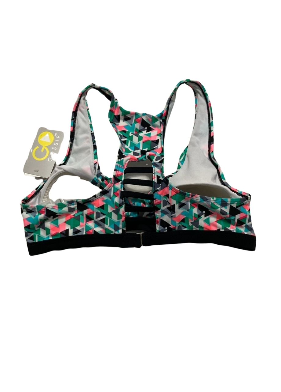 GO GOSSIP Prismatic Print Racerback Swim Top Separates MULTICOLOR L