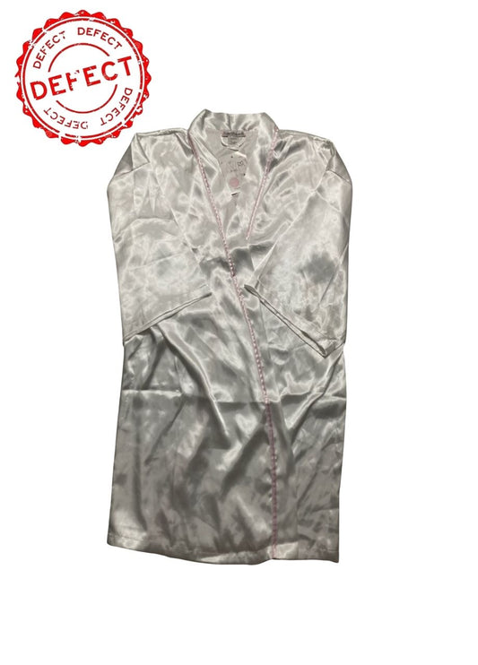 LINEA DONATELLA Bridesmaid Satin Wrap Robe WHITE L