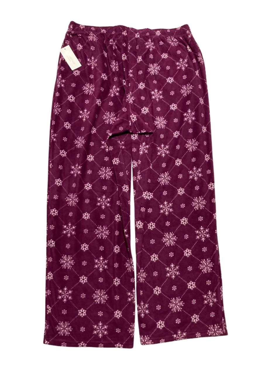 CHARTER CLUB Printed Drawstring Pajama Pants SNOWFLAKE PLUM XL