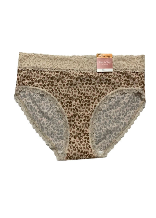 STATE OF DAY Cotton Blend Lace-Trim Hipster Underwear LEOPARD S