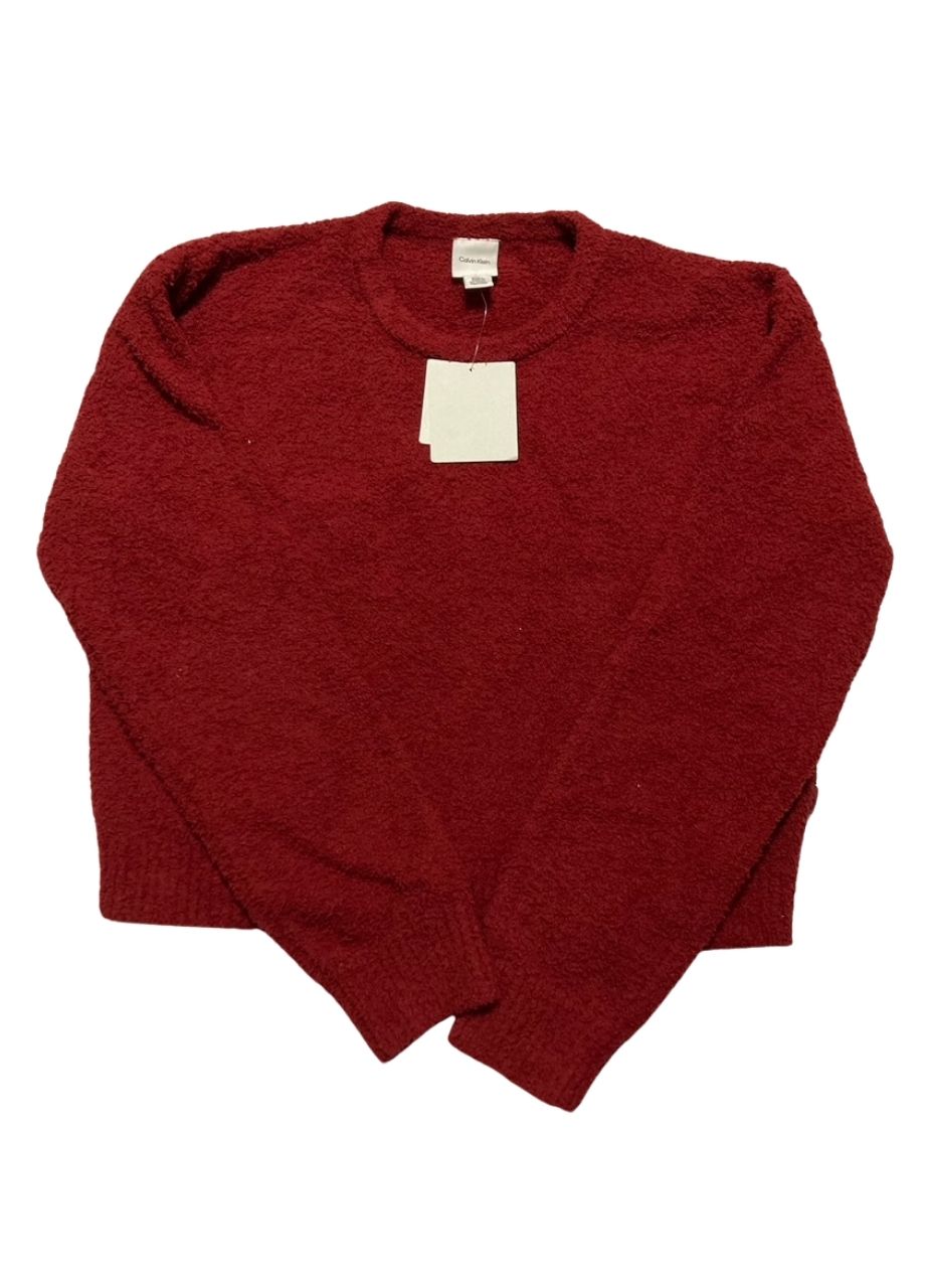 CALVIN KLEIN Cropped Plush Lounge Sweatshirt FALL BERRY M