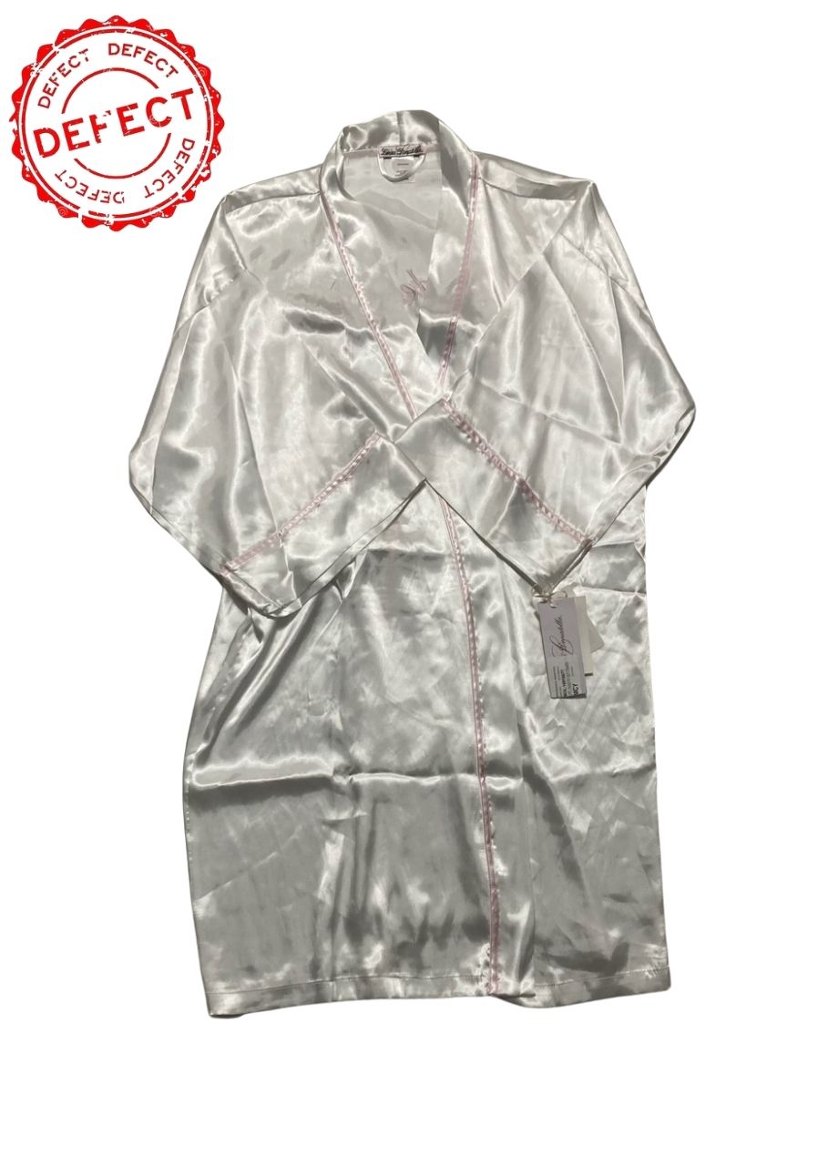 LINEA DONATELLA Bridesmaid Satin Wrap Robe WHITE L/XL